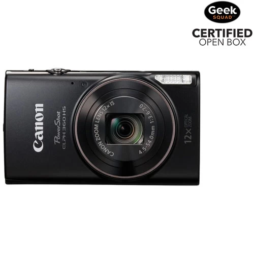 Canon® Canon PowerShot ELPH 360 HS WiFi 20.2MP 12x Optical Zoom Digital Camera - Black - Open Box 3 Canon® Canon PowerShot ELPH 360 HS WiFi 20.2MP 12x Optical Zoom Digital Camera - Black - Open Box