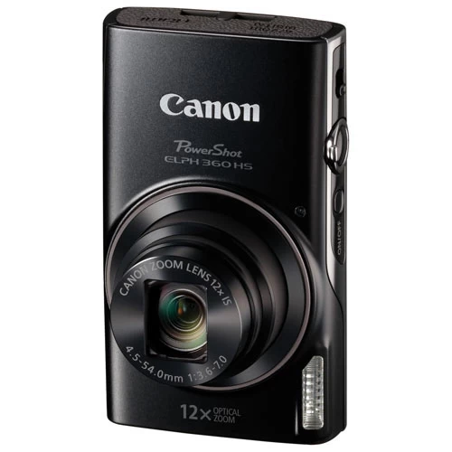 Canon® Canon PowerShot ELPH 360 HS WiFi 20.2MP 12x Optical Zoom Digital Camera - Black - Open Box 5 Canon® Canon PowerShot ELPH 360 HS WiFi 20.2MP 12x Optical Zoom Digital Camera - Black - Open Box - Image 3