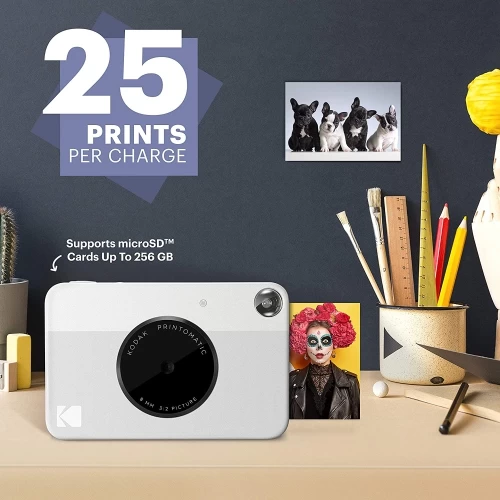 Kodak PRINTOMATIC Digital Instant Print Camera (Grey), Full Color Prints On Zink 2x3 Sticky-Backed Photo Paper - Print Memories Instantly 4 Kodak PRINTOMATIC Digital Instant Print Camera (Grey), Full Color Prints On Zink 2x3 Sticky-Backed Photo Paper - Print Memories Instantly - Image 2