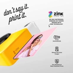 Kodak PRINTOMATIC Digital Instant Print Camera (Yellow), Full Color Prints On Zink 2x3 Sticky-Backed Photo Paper - Print Memories Instantly -Outdoor Camera Shop 12651410 3
