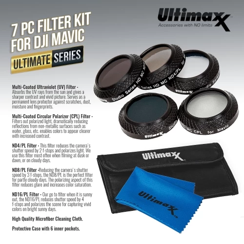 Ultimaxx 7PC MAVIC PRO FILTER KIT-UV,CPL,CPL/ND4,CPL/ND8,CPL/ND16 4 Ultimaxx 7PC MAVIC PRO FILTER KIT-UV,CPL,CPL/ND4,CPL/ND8,CPL/ND16 - Image 2