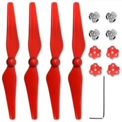 Ultimaxx 2 Pairs Quick Release Propellers Blades For DJI Phantom 4 Pro And Phantom 4 Advanced (Red) - Installation Kit Include