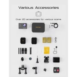 4K 20MP WiFi Action Camera Underwater Waterproof Camera Sports Camera Camcorder Ultra HD 40M 170°Wide-Angle 2.4G Wireless Remote Control 2.0'' LCD Screen 2x1050mAh -Outdoor Camera Shop 13343038 6