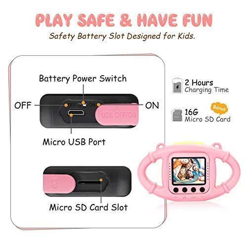 K3 Kids Camera, 1080P Supported Waterproof Video Camera W/ 16Gb Memory Card, Extra Kid-Proof Silicon Case 7 K3 Kids Camera, 1080P Supported Waterproof Video Camera W/ 16Gb Memory Card, Extra Kid-Proof Silicon Case - Image 5