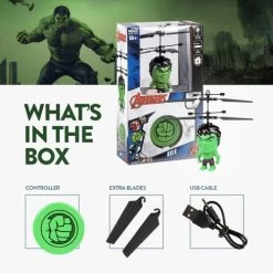 Marvel Licensed Hulk 3.5 Inch Flying Figure IR UFO Big Head Helicopter - 33244 -Outdoor Camera Shop 14338934 5