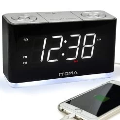 ITOMA Alarm Clock Radio,Digital FM Radio,Dual With Snooze,USB CKS507
