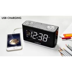 ITOMA Alarm Clock Radio,Digital FM Radio,Dual With Snooze,USB CKS507 -Outdoor Camera Shop 14392832 2