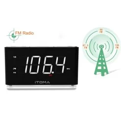 ITOMA Alarm Clock Radio,Digital FM Radio,Dual With Snooze,USB CKS507 -Outdoor Camera Shop 14392832 5