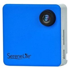 SereneLife- Blue Clip-on Wearable Camera 1080p Full HD With Built-in Wi-Fi SLBCM18BL