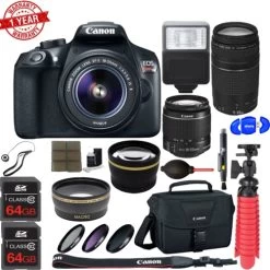 Canon® Canon EOS 1300D / Rebel T6 Digital SLR Camera W/ EF-S 18-55mm IS | EF-S 75-300mm Lens Bundle - US Version W/ Seller Warranty