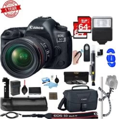 CanonĀ® Canon EOS 5D Mark IV 30.4 MP Full Frame CMOS DSLR Camera + EF 24-70mm F/4L IS USM Lens + Accessory Bundle - US Version W/ Seller Warranty