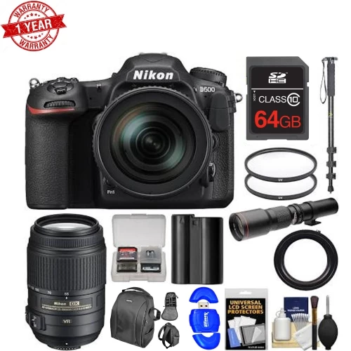 Nikon D500 Wi-Fi 4K Digital SLR Camera & 16-80mm VR Lens With 55-300mm VR & 500mm Lenses BUNDLE - US Version W/ Seller Warranty 3 Nikon D500 Wi-Fi 4K Digital SLR Camera & 16-80mm VR Lens With 55-300mm VR & 500mm Lenses BUNDLE - US Version W/ Seller Warranty