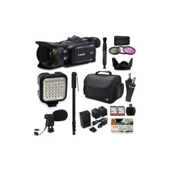 Canon® Canon XA35 HD Professional Video Camcorder W/ 128GB Light Mic Monopod Bag Battery - US Version W/ Seller Warranty