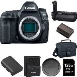CanonĀ® Canon EOS 5D Mark IV 30.4MP Full Frame CMOS DSLR Camera (Body) 128GB Memory Card Bundle - US Version W/ Seller Warranty