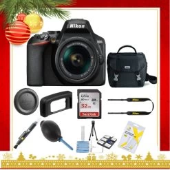 Nikon D3500 DSLR Camera With 18-55mm Lens |Nikon Case | Sandisk 32GB Memory Card |Cleaning Kit - Holiday Gift Special - US Version W/ Seller Warranty