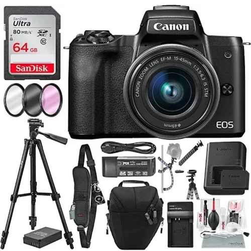 Canon® Canon EOS M50 Mirrorless Digital Camera With 15-45mm Lens (Black) And 64GB SD Card + Deluxe Photo Travel Bundle - US Version W/ Seller Warranty 3 Canon® Canon EOS M50 Mirrorless Digital Camera With 15-45mm Lens (Black) And 64GB SD Card + Deluxe Photo Travel Bundle - US Version W/ Seller Warranty