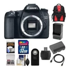 CanonĀ® Canon EOS 70D Digital SLR Camera Body With 32GB Card + Battery & Charger + Backpack + Accessory Kit - US Version W/ Seller Warranty