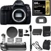 Canon® Canon EOS 5D Mark IV DSLR Camera (Body Only) W/ Battery Grip & 64GB Bundle - US Version W/ Seller Warranty