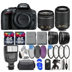 Nikon D5300 DSLR Camera ||18-55mm AF-P Lens ||55-200mm VR II || Supreme Bundle - US Version W/ Seller Warranty