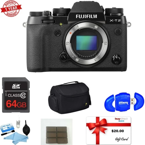 Fujifilm X-T2 Mirrorless Digital Camera Body Camera Case 32GB Sdhc U3 Card Cleaning Kit $20 Gift Card Bundle - US Version W/ Seller Warranty 3 Fujifilm X-T2 Mirrorless Digital Camera Body Camera Case 32GB Sdhc U3 Card Cleaning Kit $20 Gift Card Bundle - US Version W/ Seller Warranty