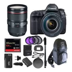 CanonĀ® Canon EOS 5D Mark IV Camera W/ EF 24-105mm F/4L Is II USM Lens & 64GB Bundle - US Version W/ Seller Warranty