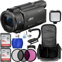 Sony FDR-AX53 4K Ultra HD Handycam Camcorder Bundle With Carrying Case And Accessory Kit - US Version W/ Seller Warranty