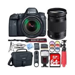 Canon® Canon Eos 6D Mark II 26.2MP DSLR Camera W/ EF 24-105mm And 18-300mm F3.5-6.3 Lenses - US Version W/ Seller Warranty