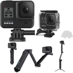 GoPro HERO8 Black W/ GoPro 3-Way Grip, Arm, Tripod & Housing Case Diving Protective Housing Shell - US Version W/ Seller Warranty
