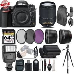 Nikon D750 DSLR Camera 24.3MP + Nikon 18-140mm VR Lens W/ 64GB MC | Backpack | Full Size Tripod Deluxe Bundle - US Version W/ Seller Warranty