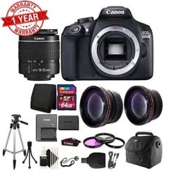 Canon® Canon EOS Rebel 1300D/T6 Digital SLR Camera W/ 18-55mm STM Lens + 64GB Memory Card Supreme Bundle - US Version W/ Seller Warranty