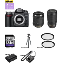 Nikon D7000 DSLR Camera With Nikon 18-105mm & 70-300mm Lens - US Version W/ Seller Warranty
