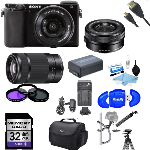 Sony Alpha A6000 Mirrorless Digital Camera With 16-50mm And 55-210mm Lenses + 32GB Memory Card Starter Bundle - US Version W/ Seller Warranty 3 Sony Alpha A6000 Mirrorless Digital Camera With 16-50mm And 55-210mm Lenses + 32GB Memory Card Starter Bundle - US Version W/ Seller Warranty