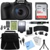 Canon® Canon PowerShot SX420 IS Digital Camera (Black) With Sandisk 64GB Card Accessory Bundle - US Version W/ Seller Warranty