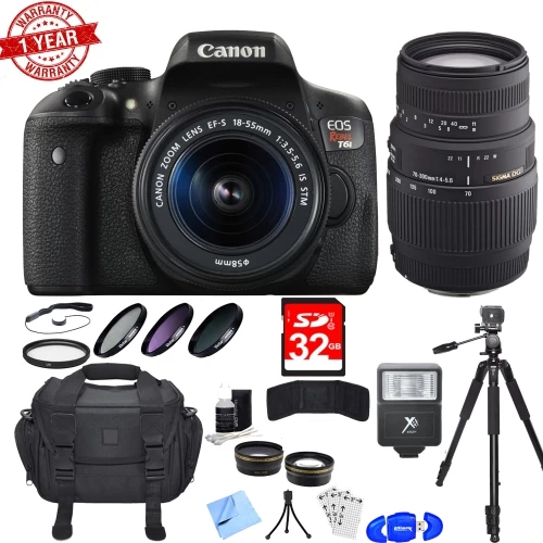 Canon® Canon EOS Rebel T6i/T7i DSLR Camera W/ 18-55mm&70-300mm Lenses|32GB SDHC MC|Bag|Tripod|Cleaning Kit And More - US Version W/ Seller Warranty 3 Canon® Canon EOS Rebel T6i/T7i DSLR Camera W/ 18-55mm&70-300mm Lenses|32GB SDHC MC|Bag|Tripod|Cleaning Kit And More - US Version W/ Seller Warranty