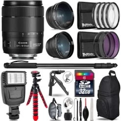 CanonĀ® Canon EF-S 18-135mm F/3.5-5.6 IS USM Zoom Lens With Deluxe Bundle - US Version W/ Seller Warranty