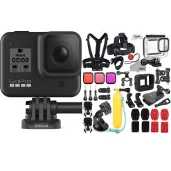 GoPro HERO8 Black With Waterproof Housing + Sleeve Case + Filters + Head Chest Strap + Suction Cup Mount + More - US Version W/ Seller Warranty