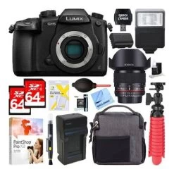 Panasonic LUMIX GH5 Mirrorless Digital Camera + 14mm F/2.8 IF ED Super Wide Angle Lens Kit - US Version W/ Seller Warranty