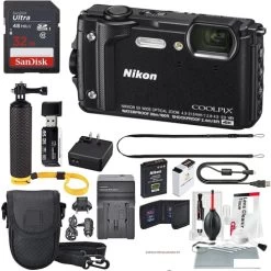 Nikon COOLPIX W300 Digital Camera (Black) W/ Deluxe Adventure Bundle With 32GB + Case + Floating Grip +Battery + Cleaning Kit - US Version W/ Seller Warranty