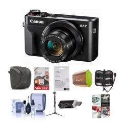 CanonĀ® Canon PowerShot G7 X Mark II Digital Camera - 64GB SDXC Card, Camera Case, Cleaning Kit, Card Reader, Spare Battery, Table Top - US Version W/ Seller Warranty