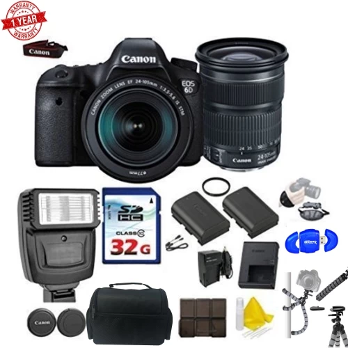 Canon® Canon Eos 6D 20.2MP Full Frame Dslr With Canon EF 24-105mm F/3.5-5.6 Is STM Lens +32GB Memory Card + UV Filter + Flexible Spid - US Version W/ Seller Warranty 3 Canon® Canon Eos 6D 20.2MP Full Frame Dslr With Canon EF 24-105mm F/3.5-5.6 Is STM Lens +32GB Memory Card + UV Filter + Flexible Spid - US Version W/ Seller Warranty