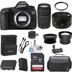 Canon® Canon EOS 5DS Digital SLR Bundle With Canon 50mm F/1.8 II Lens | Canon 75-300mm III Lens + Deluxe Camera Case + U.V. Filter - US Version W/ Seller Warranty
