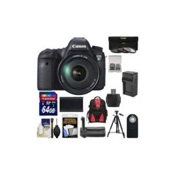 CanonĀ® Canon EOS 6D Digital SLR Camera Body With EF 24-105mm L IS USM Lens With 64GB Card + Backpack + Grip + Battery & Charger + Tri - US Version W/ Seller Warranty