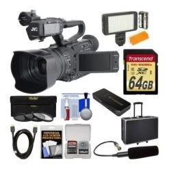 JVC GY-HM200U/250 Ultra 4K HD 4KCAM Professional Camcorder & Top Handle Audio Unit With XLR Microphone 64GB Card Hard Case - US Version W/ Seller Warranty
