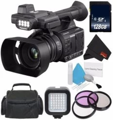 Panasonic AG-AC30 Full HD Camcorder With 128GB SDXC Class 10 Carrying Case Professional 160 LED Video Light Studio Series - US Version W/ Seller Warranty
