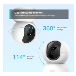 TP-Link Tapo Smart Cam Pan Tilt Home WiFi Camera | Wireless Indoor Security Camera 1080p (Full HD) | Up To 30 Ft Night Vision | Up To 128 GB MicroSD Card Slot | Works W/Alexa And Google (Tapo C200) -Outdoor Camera Shop 15068332 2
