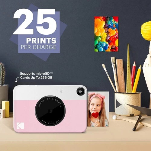 Kodak PRINTOMATIC Digital Instant Print Camera (Pink), Full Color Prints On Zink 2x3 Sticky-Backed Photo Paper - Print Memories Instantly 4 Kodak PRINTOMATIC Digital Instant Print Camera (Pink), Full Color Prints On Zink 2x3 Sticky-Backed Photo Paper - Print Memories Instantly - Image 2