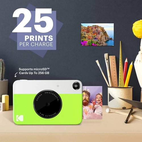 Kodak PRINTOMATIC Digital Instant Print Camera (Green), Full Color Prints On Zink 2x3 Sticky-Backed Photo Paper - Print Memories Instantly 4 Kodak PRINTOMATIC Digital Instant Print Camera (Green), Full Color Prints On Zink 2x3 Sticky-Backed Photo Paper - Print Memories Instantly - Image 2