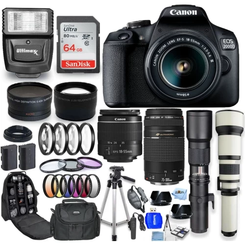 Canon® Canon EOS 2000D With EF-S 18-55mm III Lens Bundle 10 - US Version W/ Seller Warranty 3 Canon® Canon EOS 2000D With EF-S 18-55mm III Lens Bundle 10 - US Version W/ Seller Warranty