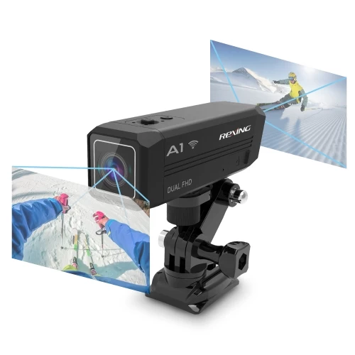 Rexing A1 Front And Back Waterproof Action Camera 1080P Wi-Fi - Black 3 Rexing A1 Front And Back Waterproof Action Camera 1080P Wi-Fi - Black