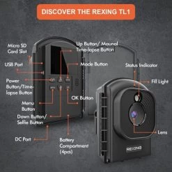 Rexing TL1 Time-Lapse Camera 1080P Full HD Video With 2.4" LCD -Black -Outdoor Camera Shop 15742971 5
